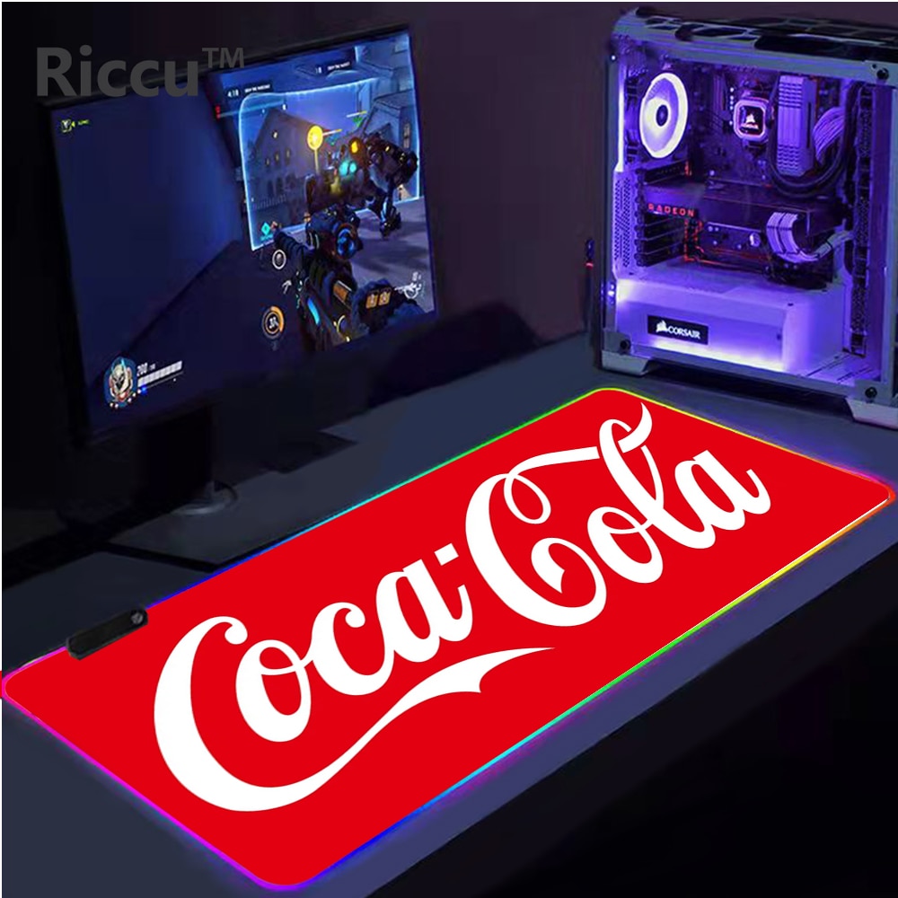 Bestselling Cola Cocas Led Mouse Pad Rgb Rug Mouse Mat Laptop Mini Pc Gaming Accessories Keyboard Play Mat with Backlight for Pc