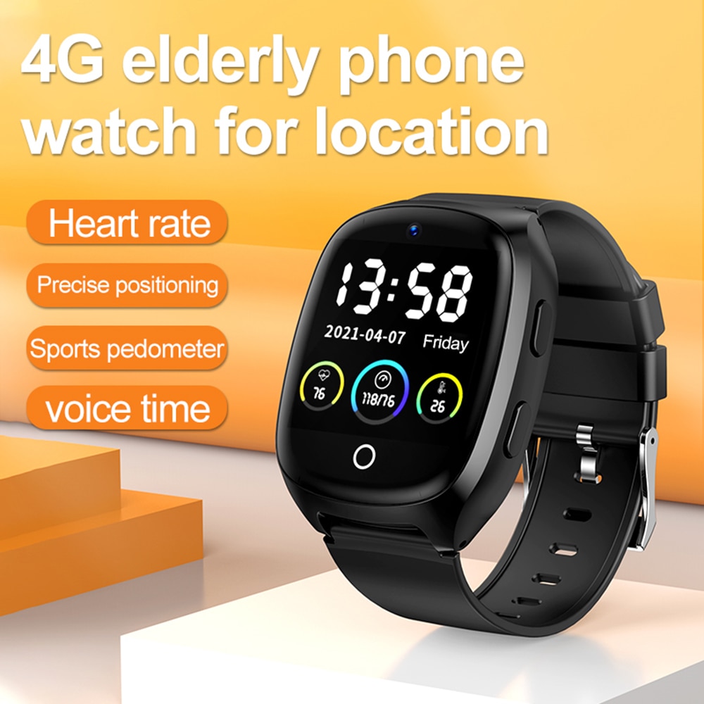 D300 1.54''IPS Touch Elder Seniors Smart Watch 4G Sim HD Video Voice Calls Heart Rate Blood Pressure GPS Tracking Watches.