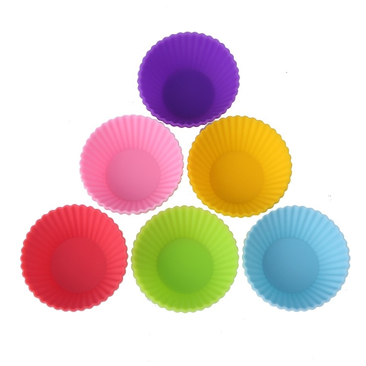 Bestselling 6 pcs Silicone Cake Cupcake Liner Baking Cup Mold Muffin Round Cup Cake Tool Bakeware Baking Pastry Tools Kitchen