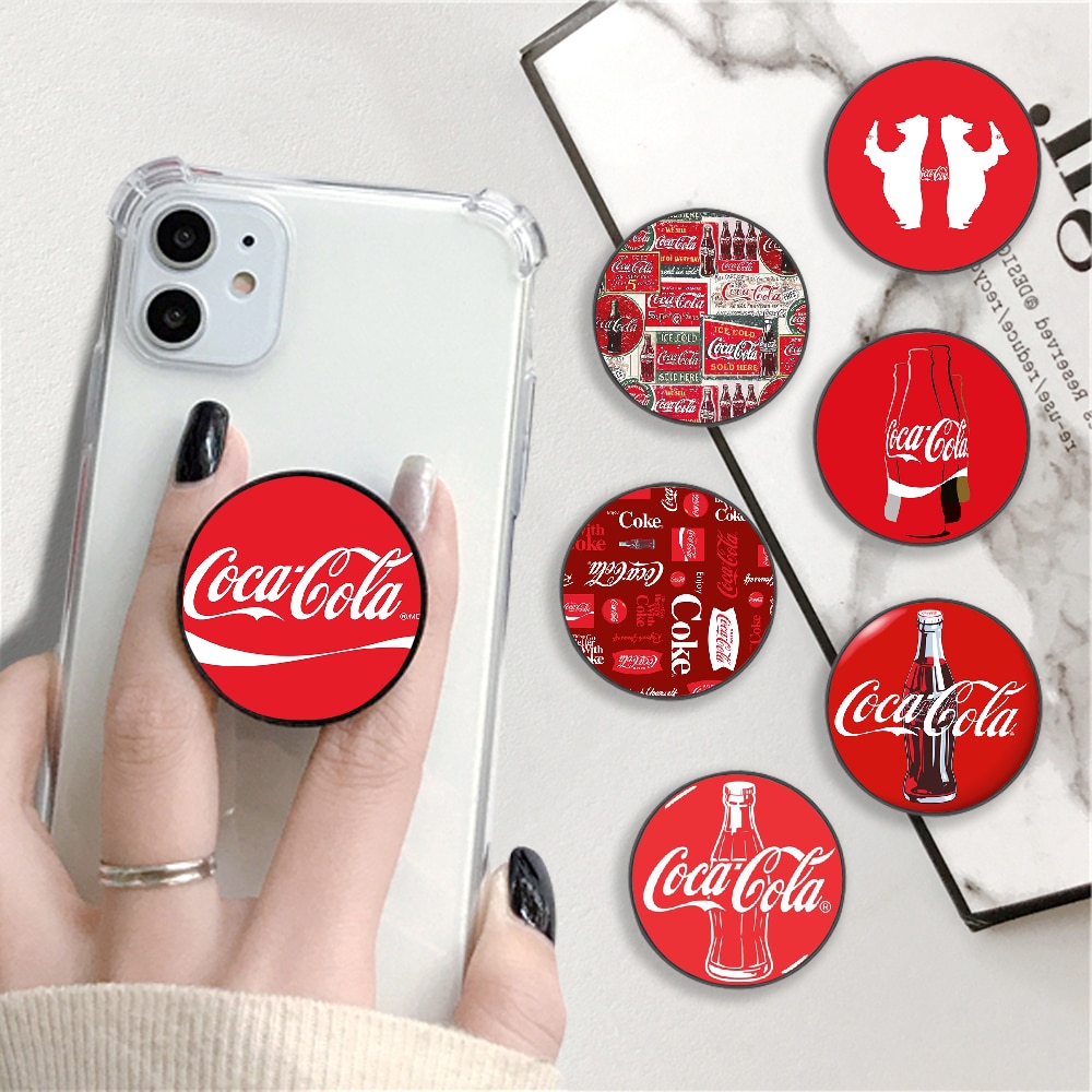 Coca-Cola Coke Bestselling Painted Foldable Phone Stand Holders For Smartphones Phone Universal Finger Ring Holder trend bumper