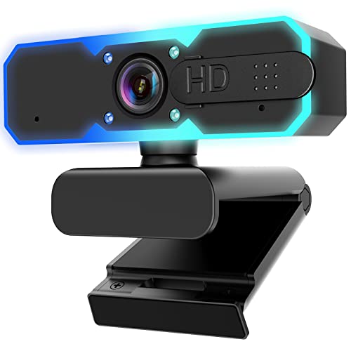 NBPOWER 1080P 60FPS Streaming Camera Webcam with Microphone and Fill RGB Light,Autofocus,Work with Laptop/Desktop Computer/Winsdows/Mac OS/PC Computer for Camera