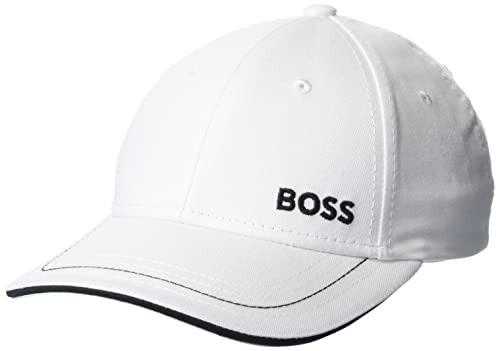 BOSS 50245070 Men's Logo Twill Cap 1, White, One Size