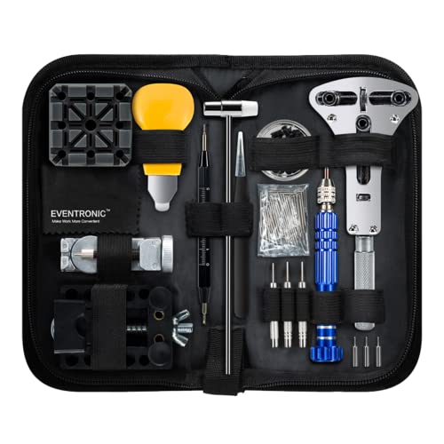 Eventronic Watch Repair Kit, Professional Watch Battery Replacement Tool, Watch Link & Back Removal Tool, Spring Bar Tool Set with Carrying Case for Gift
