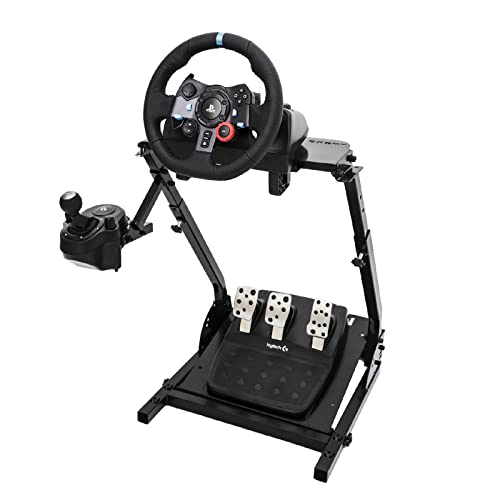 CXRCY Racing Wheel Stand Compatible with Logitech G920 G29 G27 G25 Gaming Cockpit Height Adjustable Foldable Gaming Racing Simulator Steering Wheel Stand,Wheel and Pedals Not Included