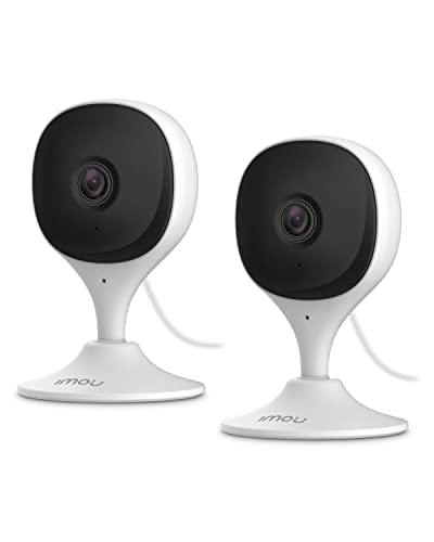 Imou Home Security Camera 2 Pack 1080P Baby Monitor with Night Vision, 2-Way Audio, Human Detection, Sound Detection, Plug in WiFi Indoor Camera Dog Cam with App, 2.4G Wi-Fi Only, Works with Alexa