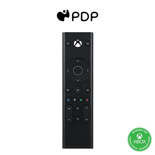 PDP Universal Gaming Media Remote Control for Xbox Series X|S, Xbox One, Officially Licensed for Microsoft Xbox, Motion Activated Backlight, Compact Navigation Toggle, Battery Optimized