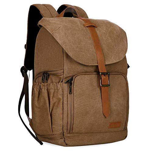 Camera Backpack, BAGSMAR DSLR Camera Bag Backpacks for Photographers, Waterproof Anti-Theft Photography Backpack with 15 Inch Laptop Compartment, Khaki