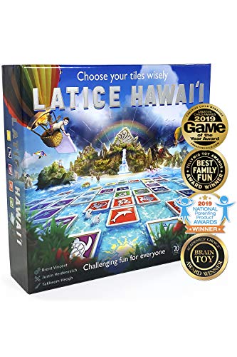 Latice Hawaii Strategy Board Game - The Multi-Award-Winning Smart New Family Board Game For 2 Players, Intelligent Fun for Creative People.