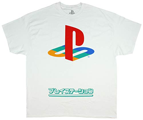 Sony Playstation Gaming Classic Logo Men's T-Shirt (Small) White