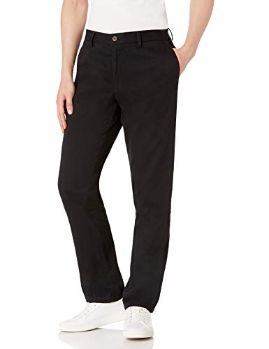 Amazon Essentials Men's Slim-Fit Wrinkle-Resistant Flat-Front Chino Pant, Black, 32W x 32L