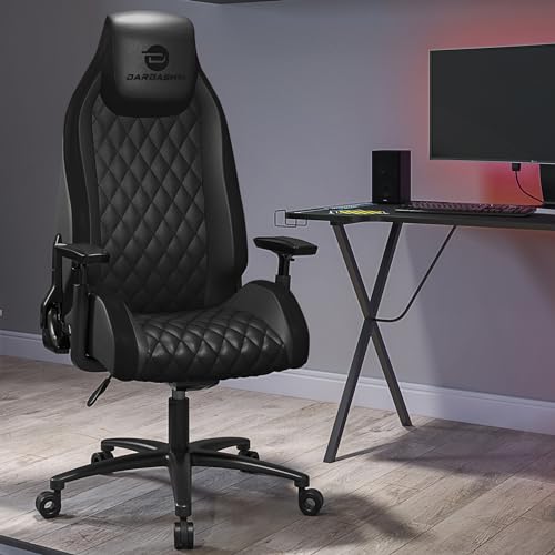 Atlantic Gaming, Office High Back Computer Chair Racing Executive Ergonomic Adjustable, Swivel, Reclining & Armrest, Lumbar Support, Midnight Black