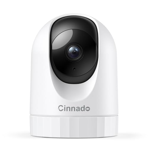 Cinnado Security Camera Indoor-2K 360° WiFi Cameras for Home Security，Pet/Dog/Baby Camera with Phone app, 2-Way Audio, Night Vision, 24/7 SD Card Storage, Works with Alexa & Google Home (2.4Ghz only)