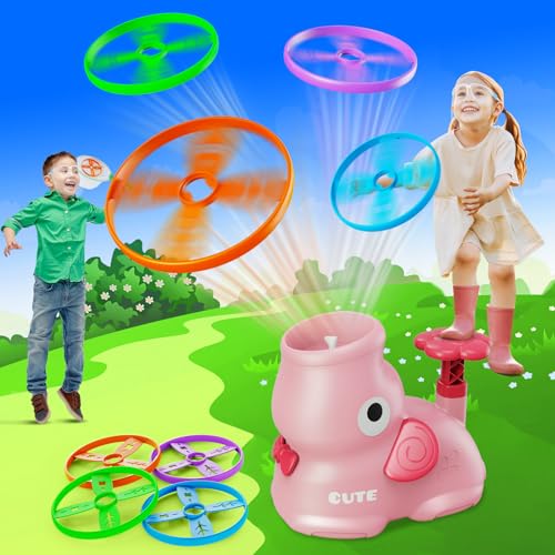 CPSYUB Outdoor Stomp Flying Disc Launcher Toys for Kids Ages 3 4 5 6 7 8, Elephant Butterfly Catching Game, Outside Yard Activities Chasing Toy, Outdoor Birthday Halloween for 3-8 Year Old Boys Girls