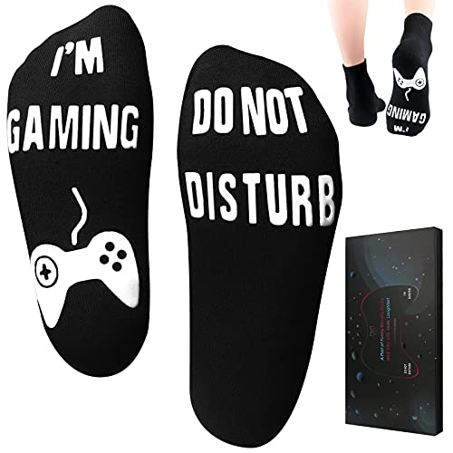 Do Not Disturb I'm Gaming Socks,Mens Gifts for Christmas Stocking Stuffers,Dad Birthday Gift For Him,Gamer Socks For Boys,Son