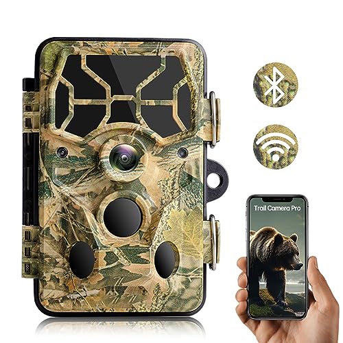 FOXGEEK WiFi Trail Camera, 30MP 1296P Hunting Wildlife Camera with Night Vision, IP66 Waterproof 0.3s Fast Trigger Speed Game Camera, Trail Camera for Wildlife Hunting