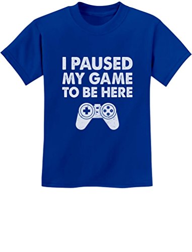 Gamer Shirt Gaming Apparel Gifts for Boys I Paused My Game Youth Kids Shirts Medium Blue