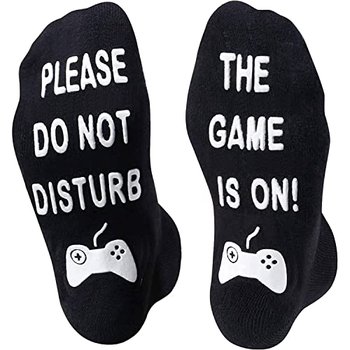 HAPPYPOP Funny Gaming Gifts For Men Boys Gamer Gifts, Novelty Video Game Socks Socks Game Is On Medium