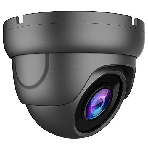 honic Clear Night Vision 5MP HD TVI/AHD, 4MP CVI Wide Angle Dome CCTV Security Camera, 2.8mm Lens Indoor Outdoor IR Waterproof Analog Surveillance Camera (Metal, Grey)