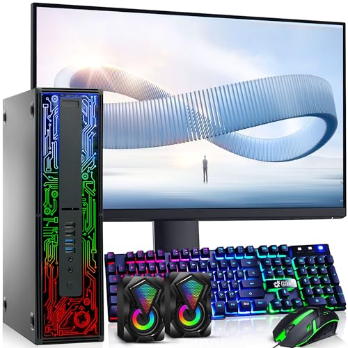 HP G2 RGB Desktop PC – Intel Core i5 6th Gen | 16GB DDR4 Ram | 1TB SSD | New 24 Inch Monitor | Gaming Keyboard & Mouse | Computer Tower with Built-in WiFi & Bluetooth | Windows 10 Pro (Renewed)