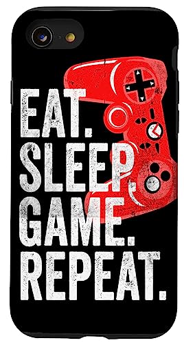 iPhone SE (2020) / 7 / 8 Video Games Eat Sleep Game Funny Gamer Boys Teens Gift Case