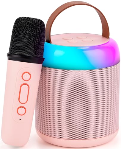 Kids Karaoke Machine, Portable Bluetooth Speaker with Wireless Microphone, Christmas Stocking Stuffers Birthday Gifts for Kids, Toys Gifts for 3, 4, 5, 6, 7, 8, 9, 10, 11, 12+ Year Old Girls and Boys