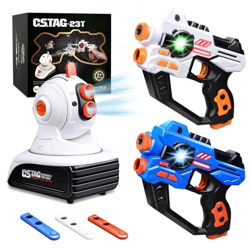 Laser Tag, 2 Lazer Toy Gun of Projector with Digital LED Score Display, Gifts for Kids, Teens, Adults, Shooting Battle Games with 3 Targets, Birthday Gift Toys for 6 7 8 9 10 11 12+Year Old Boys Girls