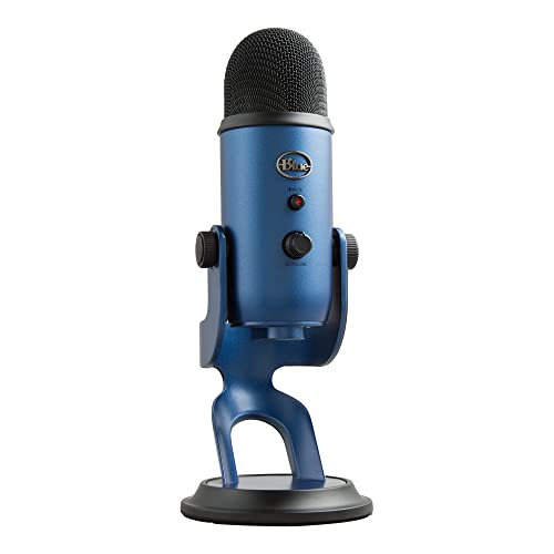 Logitech for Creators Blue Yeti USB Microphone for Gaming, Streaming, Podcasting, Twitch, YouTube, Discord, Recording for PC and Mac, 4 Polar Patterns, Studio Quality Sound, Plug & Play-Midnight Blue
