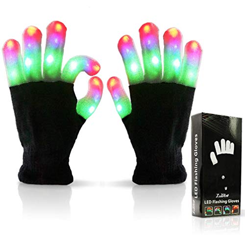 Luwint Light Up Toys, Kids LED Glow Gloves, Fun for Boys Girls Age 5-7 8-12, Cool Gifts for Autistic Children Birthday Party Christmas Stocking Stuffers, 6 Flashing Modes