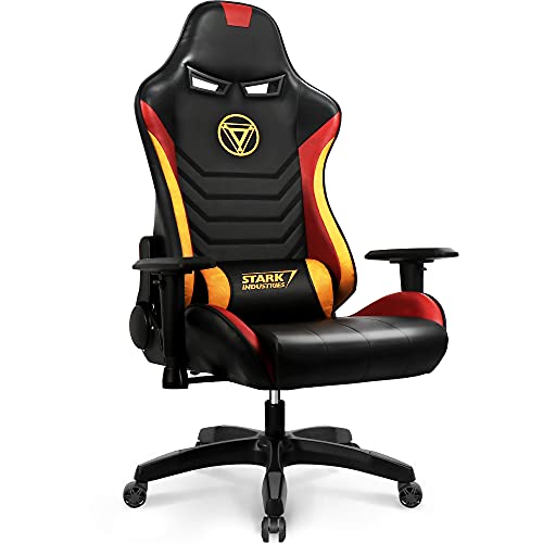Marvel Avengers Gaming Chair Desk Office Computer Racing Chairs -Adults Gamer Ergonomic Game Reclining High Back Support Racer Leather (Iron Man)