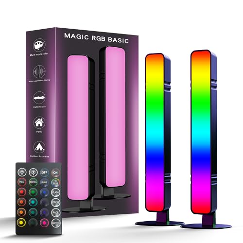MICTUL RGB Light Bar, Music Sync RGB IC LED Light Bar, USB Ambient Lamp, Color Changing Gaming TV Backlight with Remote Control, 15 Dynamic Modes for Room Gaming Decoration