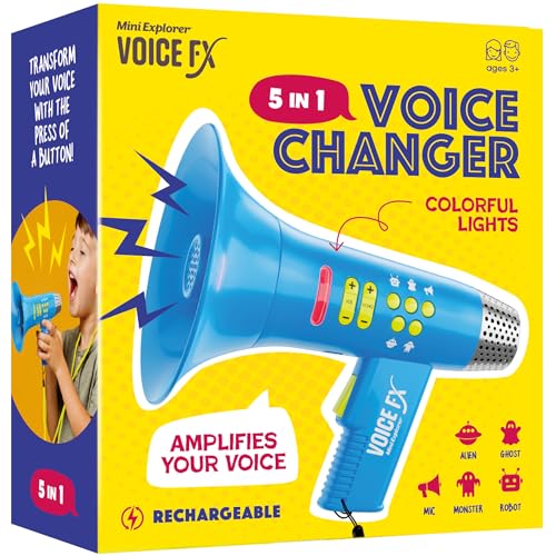 Mini Explorer Voice Changer for Kids - Voice Changing Device for Boys & Girls Ages 3-8+ Olds - Birthday Gifts for 3, 4, 5, 7, 8 Year Old Boy - Cool Outdoor Toys Gift Ideas for Kid, Toddler