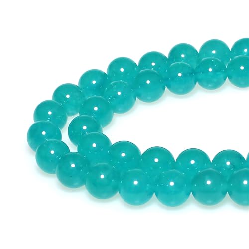 MJDCB Best Sellers Amazonite Color Jade Stone Round Loose Stone Beads DIY for Jewelry Bracelet Making (8mm)