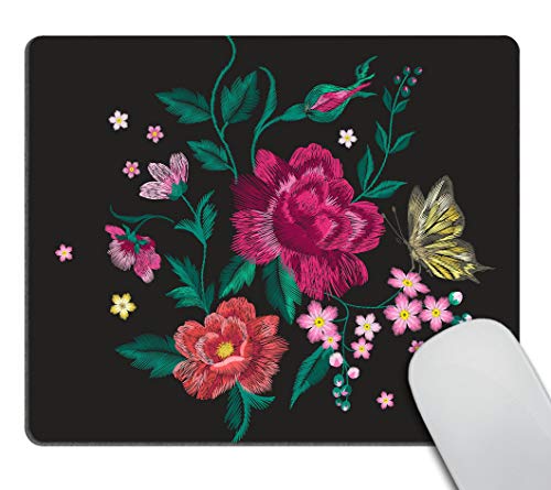 Smooffly Colorful Trend Floral Pattern Design Customized Rectangle Non-Slip Rubber Mousepad Butterfly Gaming Mouse Pad