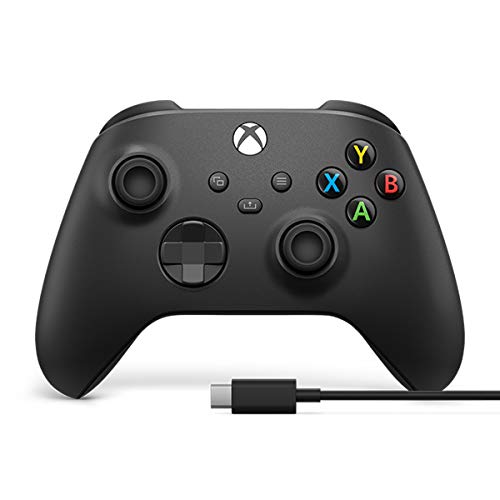 Xbox Core Wireless Gaming Controller + USB-C® Cable – Carbon Black – Xbox Series X|S, Xbox One, Windows PC, Android, and iOS