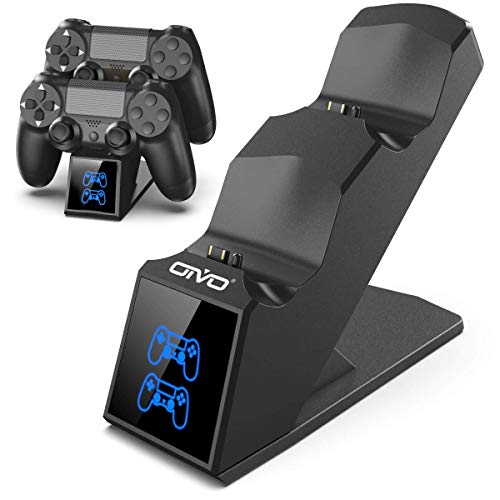 PS4 Controller Charger, PS4 Charger USB Charging Dock Station Compatable with Dualshock 4, Upgraded Fast-Charging Port for Playstation 4 Controllers