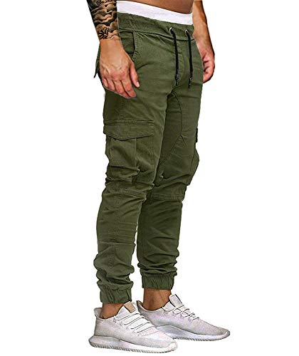 Uni Clau Mens Fashion Cargo Pants Athletic Joggers Pants Chino Trousers Sweatpants